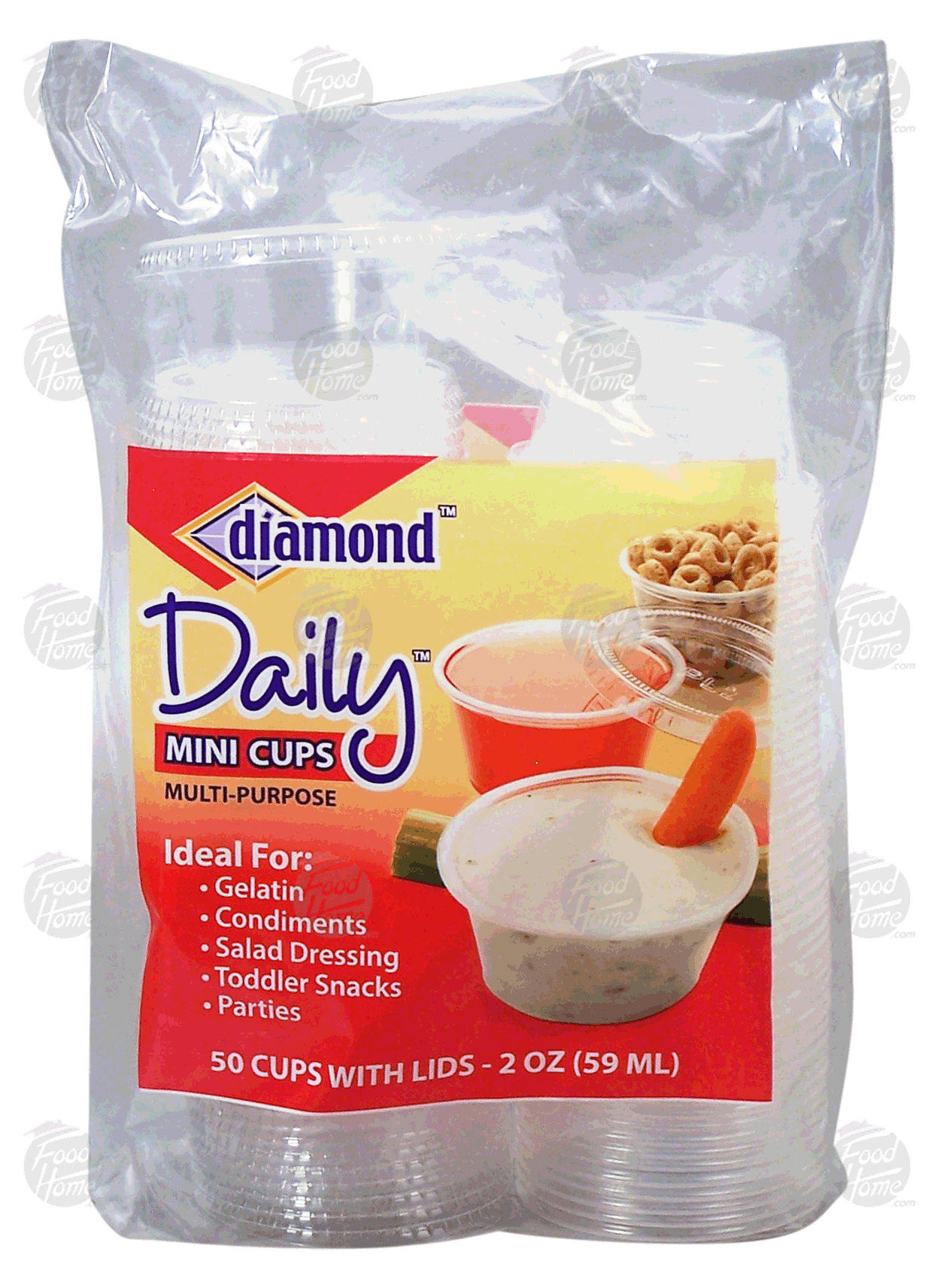 Diamond Daily mini cups, multi-purpose, 50 cups with lids Full-Size Picture